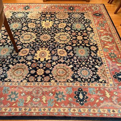 Wool Woven Square Floral Area Rug 8’3x8’3”