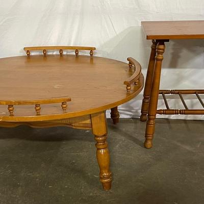 Vintage Coffee Table and “Tell City Chairs” Side Table