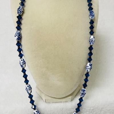 Vintage Porcelain and Glass Necklace