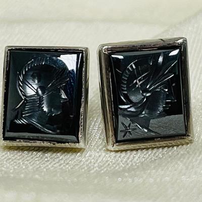 Sterling Silver Roman Warrior Cuff Links