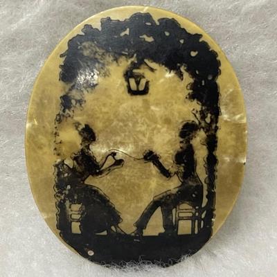 Antique Celluloid Brooch