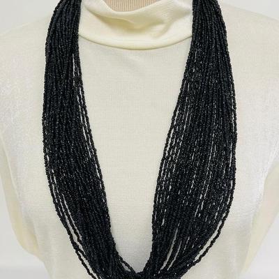 Glass Seed Bead Multistrand Necklace