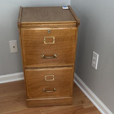 Sale Photo Thumbnail #313: Two drawer wooden file cabinet