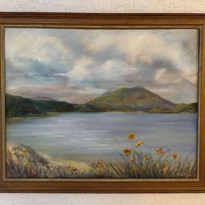 Signed Lake Painting