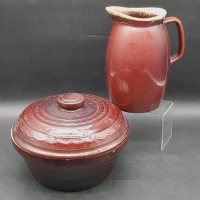 (2) Brown Pottery Pieces 