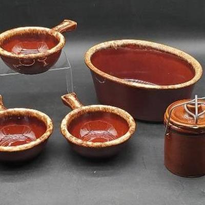 Hull And Other Brown Pottery Pieces 