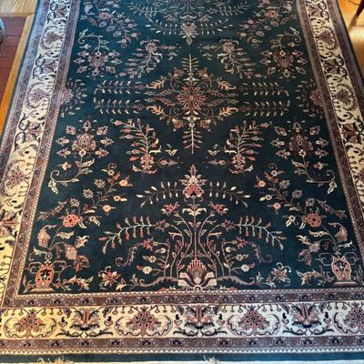 Green Floral Area Rug