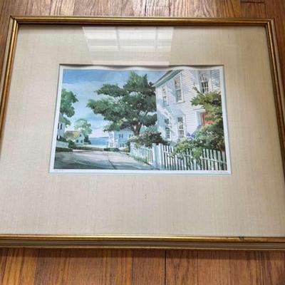 "Cottage By The Sea" Framed Painting 