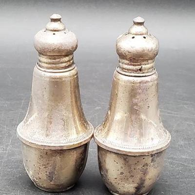 Pair Of Weighted Sterling Salt And Pepper Shakers 