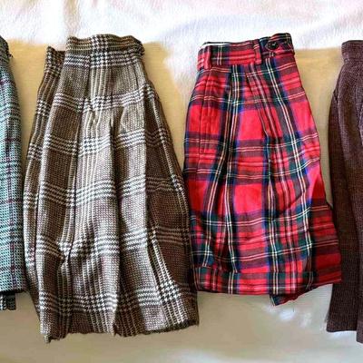 (3) Vintage Skirts And (1) Pair of Shorts 