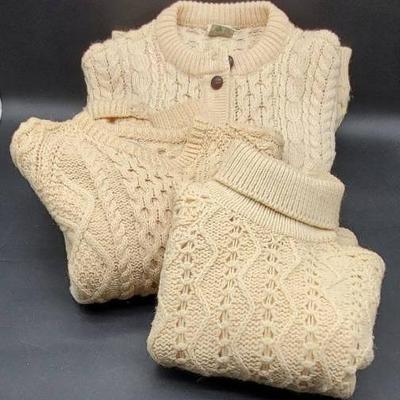 (3) Irish Wool Sweaters