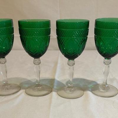 Emerald Green MCM Wine Glasses