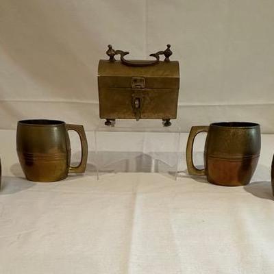 Brass Mugs and Keepsake Box