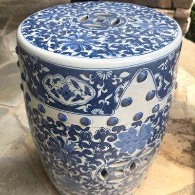 Blue And White Ceramic Garden Stool