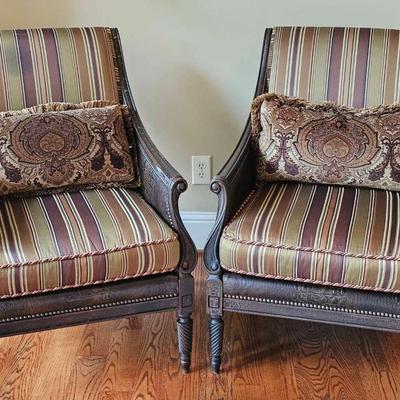 Taylor King Upholstered Chairs with Decorative Pillows