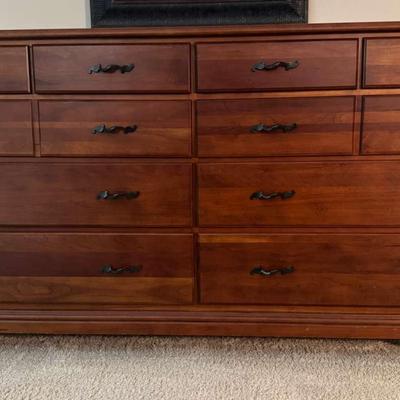 Solid Wood 12-Drawer Dresser with Iron Pulls
