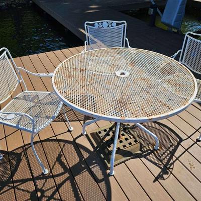 Metal Patio Table & Three Chairs