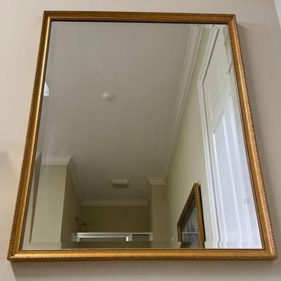 Gold Framed Beveled Wall Mirror