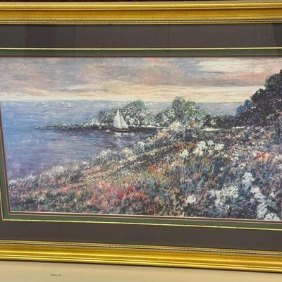 "Pondering Clouds" by Frank Caldwell in Gold Wood Frame