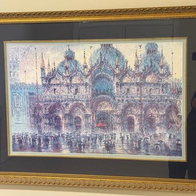 "Venice-San Marco" by Anatole Krasnyansky in Ornate Gold Frame