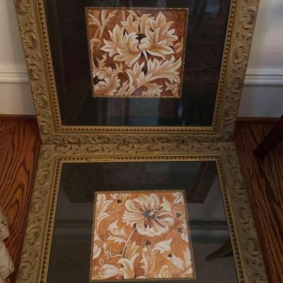 Pair of Framed Floral Wall Art Pieces
