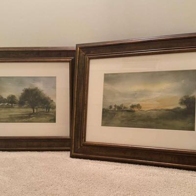"Lights Edge" & "Summer Shadows" Framed Watercolors