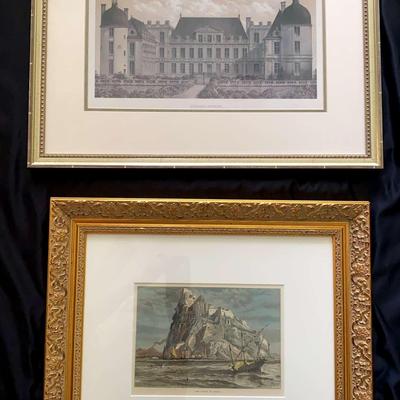 Framed European Castle Prints