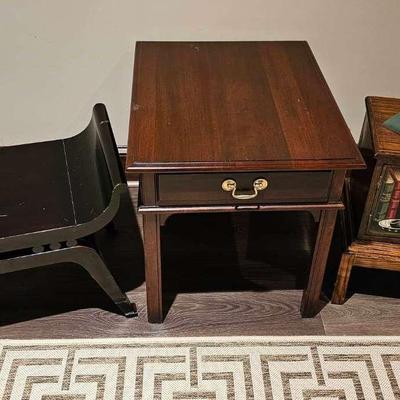 Decorative Cabinet, Small Bench, & End Table