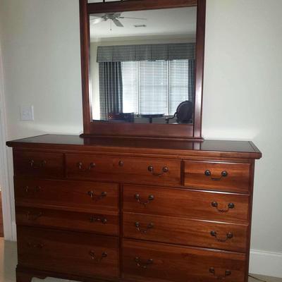 Vaughan Nine-Drawer Dresser with Mirror and Scrollwork Accent