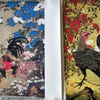KFA044- Japanese Rooster Artwork Set Of 2