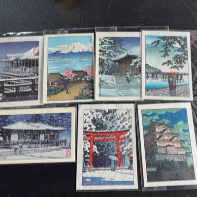 KFA090-Japanese woodblock prints by Kawase Hasui, 9 set