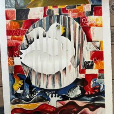 KFA073- Lithograph “Earth Is A Planet With One Peace Missing” By Alexandra Nechita