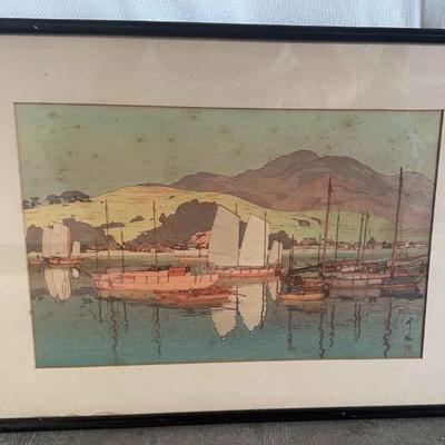 KFA014 - Yoshida Hiroshi “Waiting for the Tide” 1930 Woodblock Print