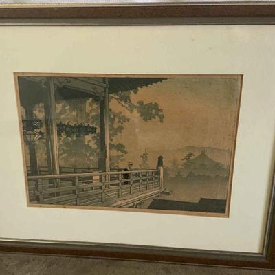 KFA027 - “Temple Landing” Kawase Hasui, Japanese Woodblock Print