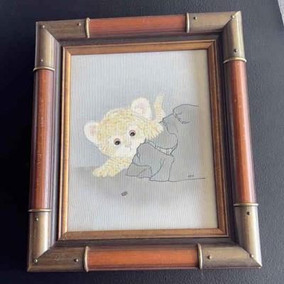 KFA045-Framed serigraph of “Little Hunter” by Robert E. Esh