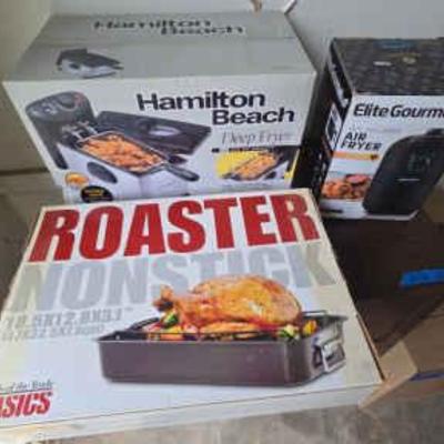 KFA104 Hamilton Beach Air Fryer, Elite Gourmet Air Fryer & Non-Stick Roaster Pan & Rack