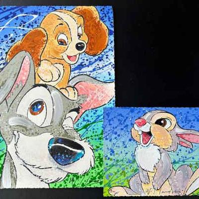 KFA017- Set Of 2 Disney Serigraphs Thumper & Lady And The Tramp