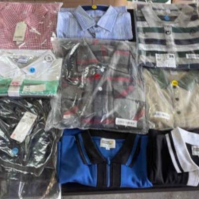 KFA119-Collared button up and zip up shirts, 14 set