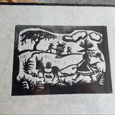 KFA106 - Linocut Print by Unknown Artist