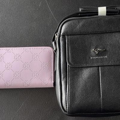 KFA118-Black shoulder bag & Purple women’s wallet