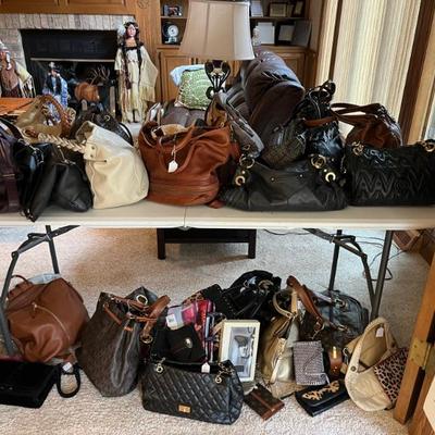 Lots of designer purses