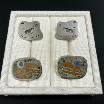 2  Pair Sterling Silver Cuff Links