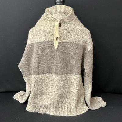 Men’s Tan Sweater With Buttons