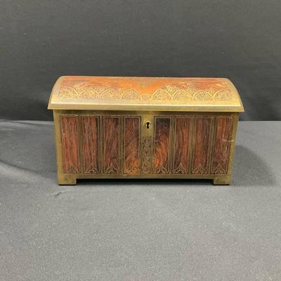 Antique Vienna Secession burl wood/brass jewelry box