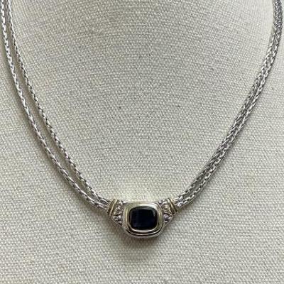 John Medeiros Double Strand Necklace With Indigo Stone