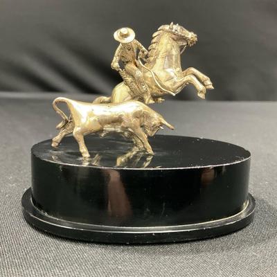Silver Plated Western Art Sculpture 