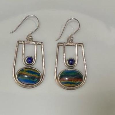 Sterling Silver Rainbow Calistica Gemstone Earrings