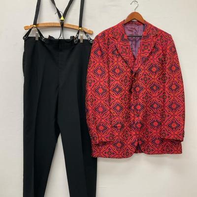 Men’s Funky Jacket And Pants With Suspenders 