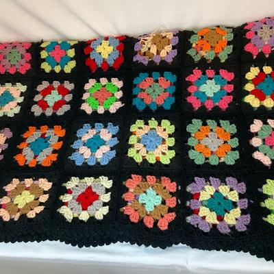 Hand Crocheted Granny Square Afghan