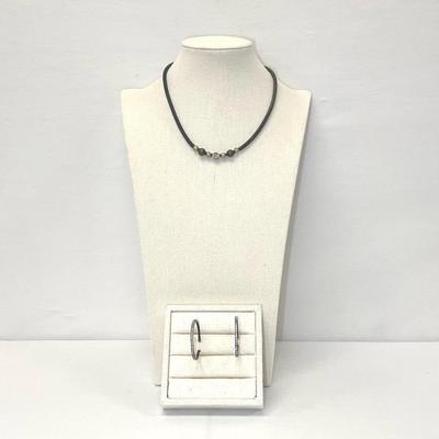 Costume Jewelry Choker Necklace And Earrings 